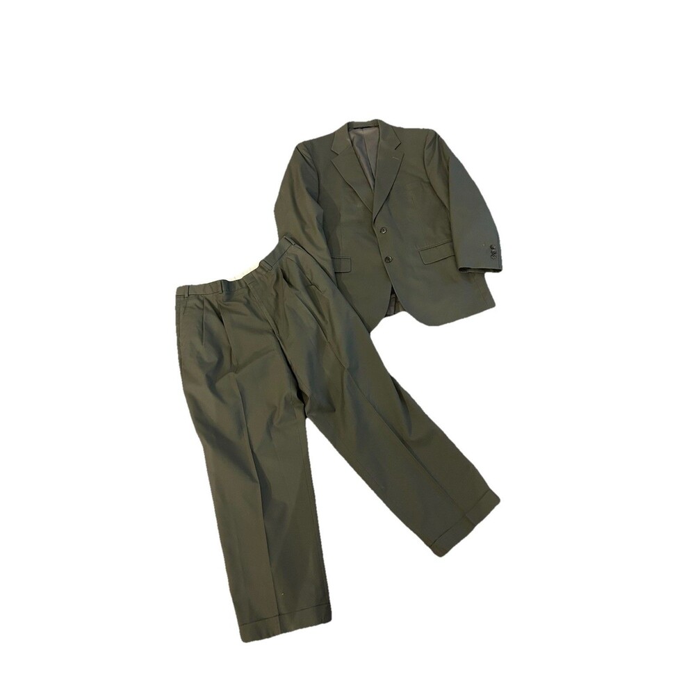Brooks Brothers Suit Mens 46R/ 36x27 Olive Green Blazer Jacket/Pants Old Money